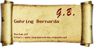 Gehring Bernarda névjegykártya